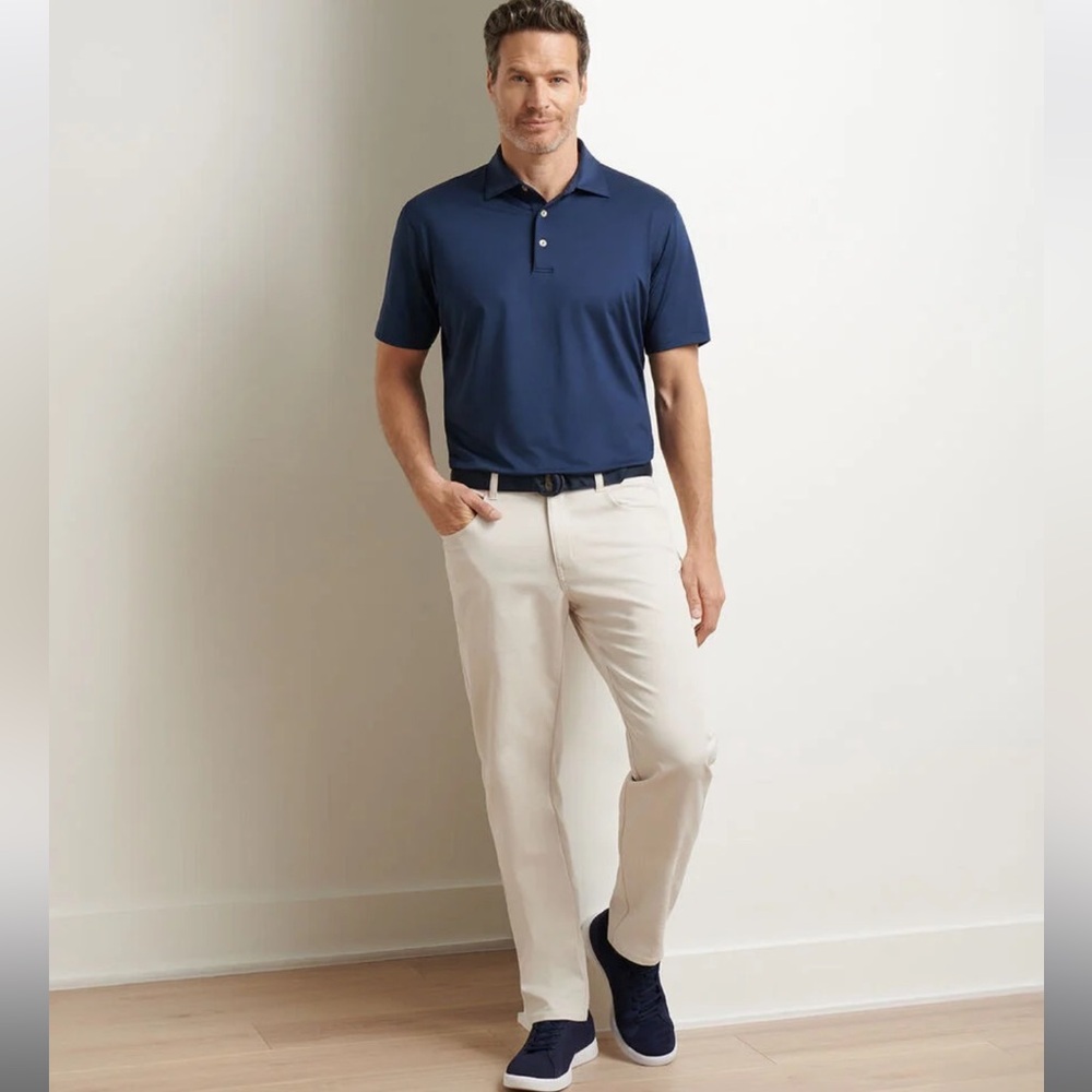 Peter Millar Crown Performance 5 Pocket Mens Pants Stone 42x32 Preppy Golf